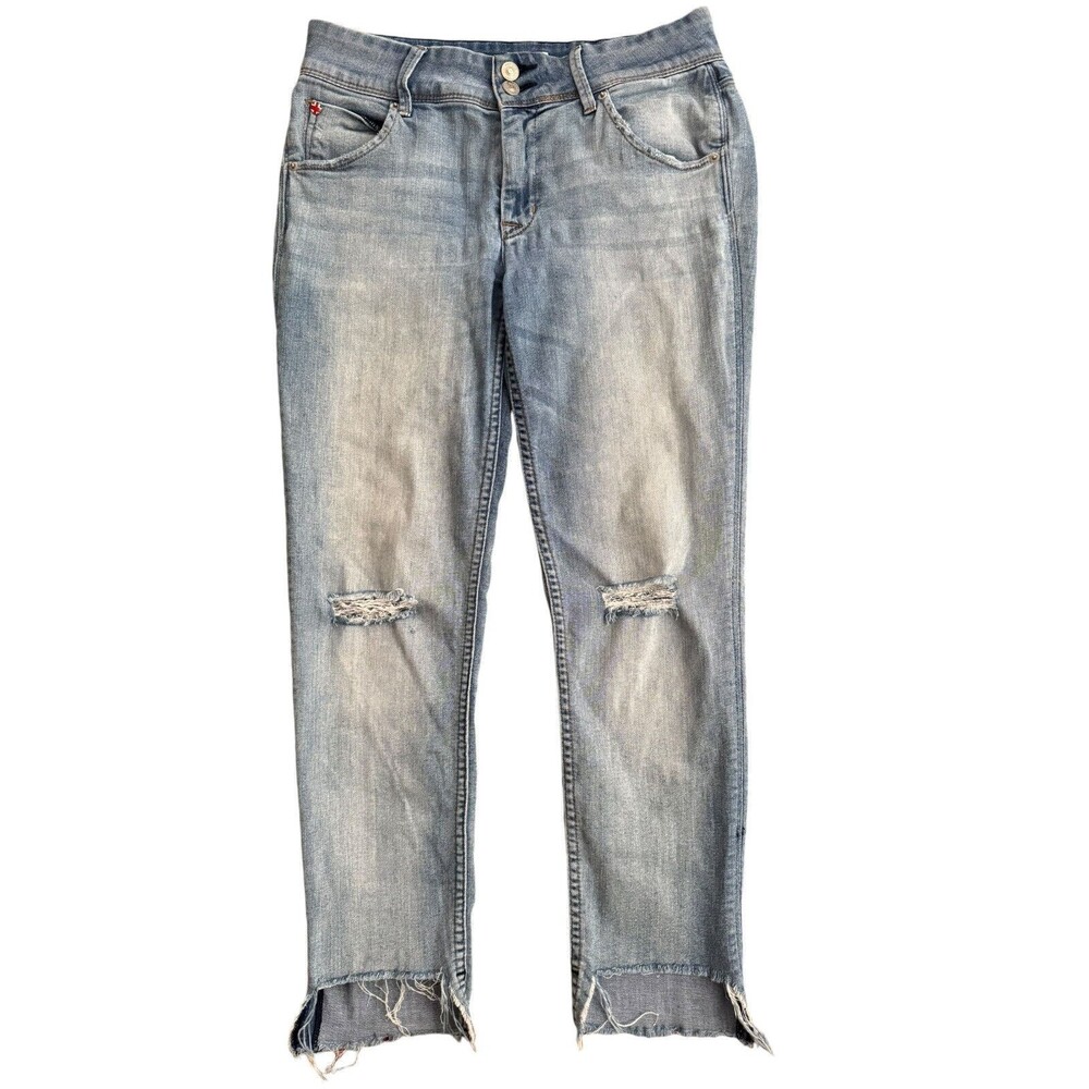 Hudson Jeans Light Blue‎ Cat Midrise Skinny Denim Stretch Step Hem Women's 28